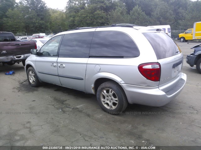 2D8GP74L93R173437 - 2003 DODGE GRAND CARAVAN EX SILVER photo 3