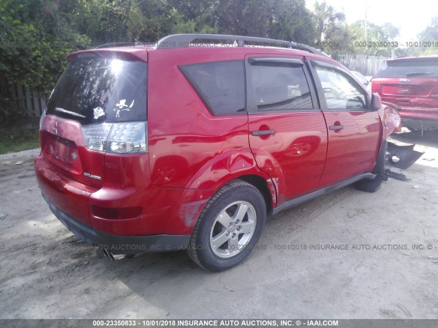 JA4MS31X47Z012239 - 2007 MITSUBISHI OUTLANDER ES/LS 红色 照片 4