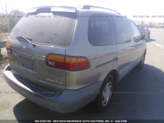 4T3ZF13C7WU026164 - 1998 TOYOTA SIENNA LE/XLE BROWN photo 4