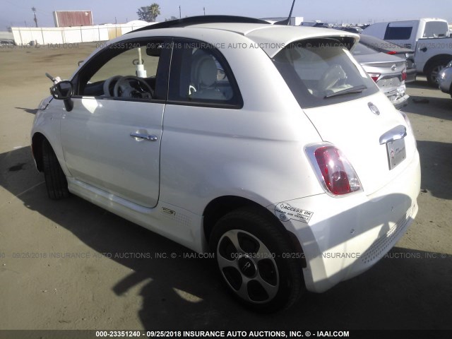 3C3CFFGE1GT155142 - 2016 FIAT 500 ELECTRIC WHITE photo 3