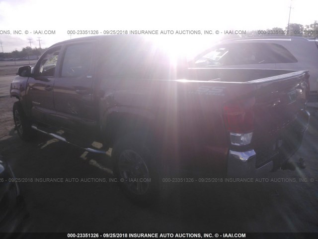 3TMAZ5CN7GM003046 - 2016 TOYOTA TACOMA DBL CAB/SR5/TRD SPORT/OR RED photo 3