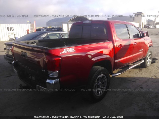 3TMAZ5CN7GM003046 - 2016 TOYOTA TACOMA DBL CAB/SR5/TRD SPORT/OR RED photo 4