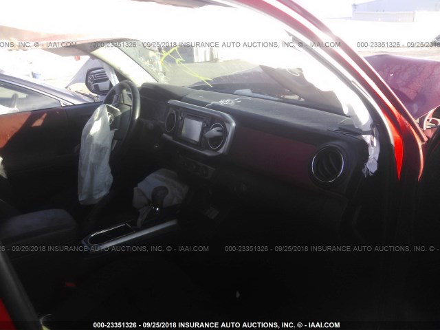 3TMAZ5CN7GM003046 - 2016 TOYOTA TACOMA DBL CAB/SR5/TRD SPORT/OR RED photo 5