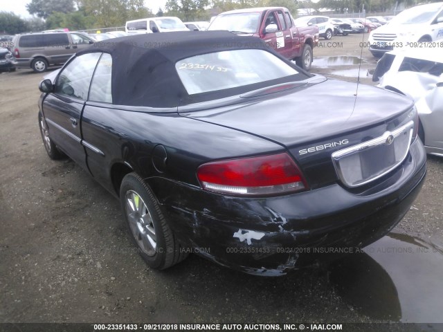 1C3EL65R14N200356 - 2004 CHRYSLER SEBRING LIMITED BLACK photo 3