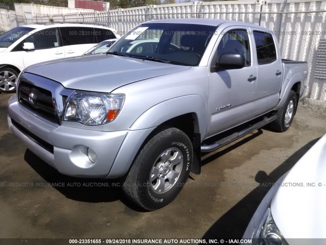 5TEJU62N38Z518538 - 2008 TOYOTA TACOMA DOUBLE CAB PRERUNNER SILVER photo 2