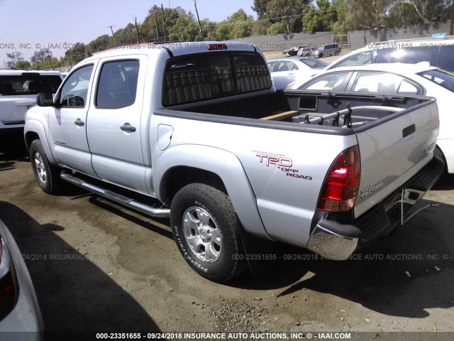 5TEJU62N38Z518538 - 2008 TOYOTA TACOMA DOUBLE CAB PRERUNNER SILVER photo 3