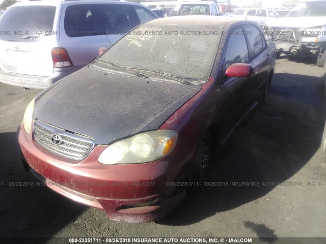 2T1BY32E15C423193 - 2005 TOYOTA COROLLA XRS RED photo 2