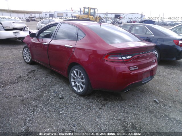 1C3CDFCHXDD134152 - 2013 DODGE DART LIMITED/R/T RED photo 3