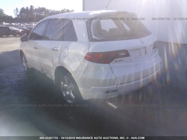 5J8TB18287A002877 - 2007 ACURA RDX WHITE photo 3