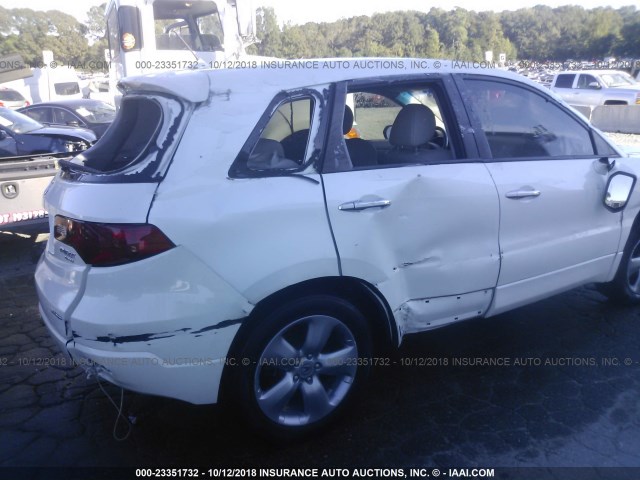 5J8TB18287A002877 - 2007 ACURA RDX WHITE photo 6