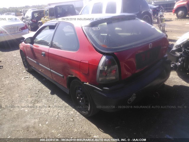 2HGEJ6322XH101034 - 1999 HONDA CIVIC CX RED photo 3