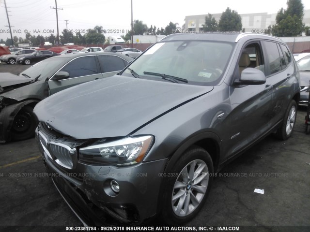 5UXWZ7C3XH0X41913 - 2017 BMW X3 SDRIVE28I GRAY photo 2