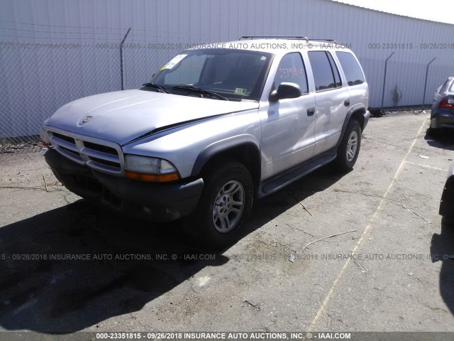 1D4HS38NX3F538305 - 2003 DODGE DURANGO SPORT SILVER photo 2