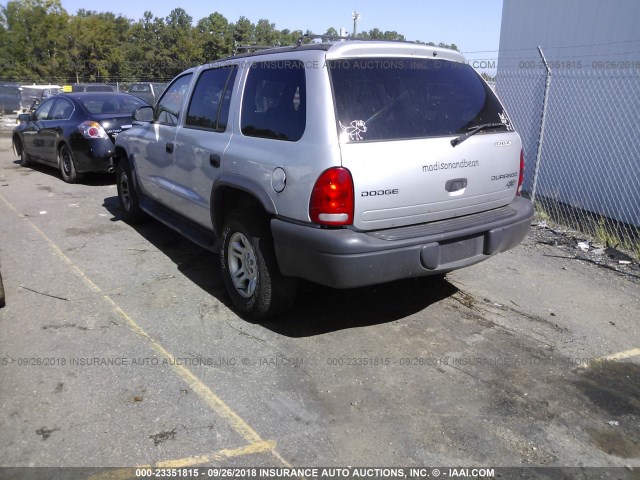 1D4HS38NX3F538305 - 2003 DODGE DURANGO SPORT SILVER photo 3