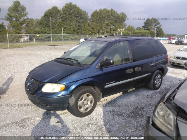 1B8GP25G91B118092 - 2001 DODGE CARAVAN SE BLUE photo 2