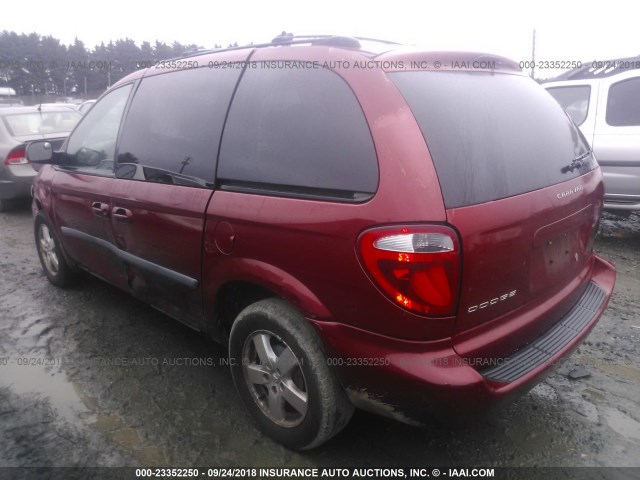 1D4GP45R35B372195 - 2005 DODGE CARAVAN SXT RED photo 3