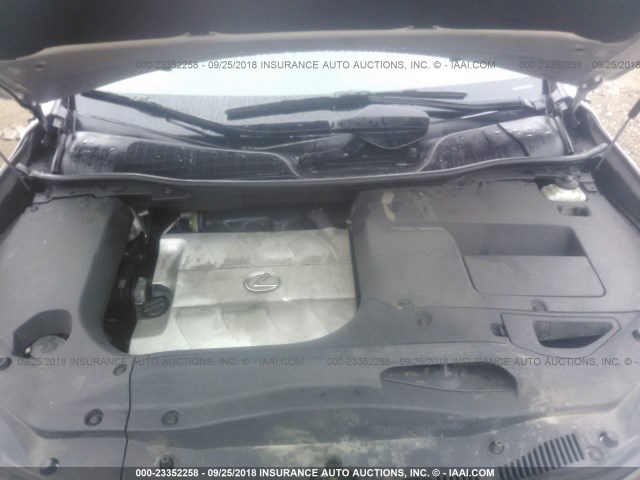 2T2BK1BA1AC046535 - 2010 LEXUS RX 350 SILVER photo 10