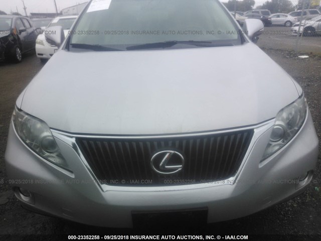 2T2BK1BA1AC046535 - 2010 LEXUS RX 350 SILVER photo 6