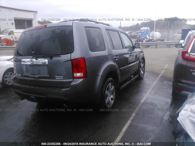 5FNYF4H98EB023871 - 2014 HONDA PILOT TOURING GRAY photo 4