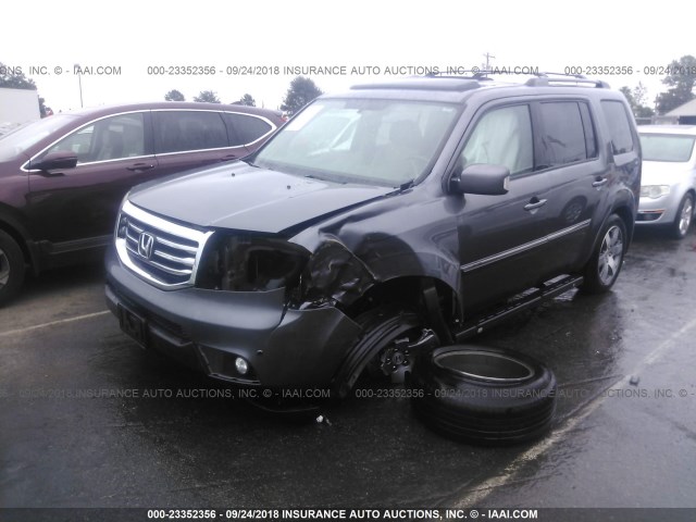 5FNYF4H98EB023871 - 2014 HONDA PILOT TOURING GRAY photo 6