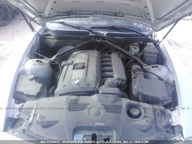 4USBU53587LW93243 - 2007 BMW Z4 3.0SI SILVER photo 10