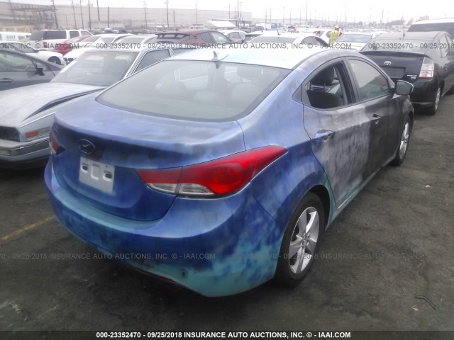 5NPDH4AE7DH434243 - 2013 HYUNDAI ELANTRA GLS/LIMITED BLUE photo 4