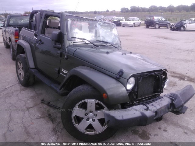 1J8FA54117L156184 - 2007 JEEP WRANGLER SAHARA GREEN photo 1