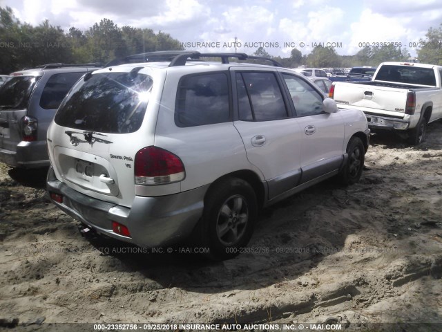 KM8SC13D56U036316 - 2006 HYUNDAI SANTA FE GLS/LIMITED WHITE photo 4