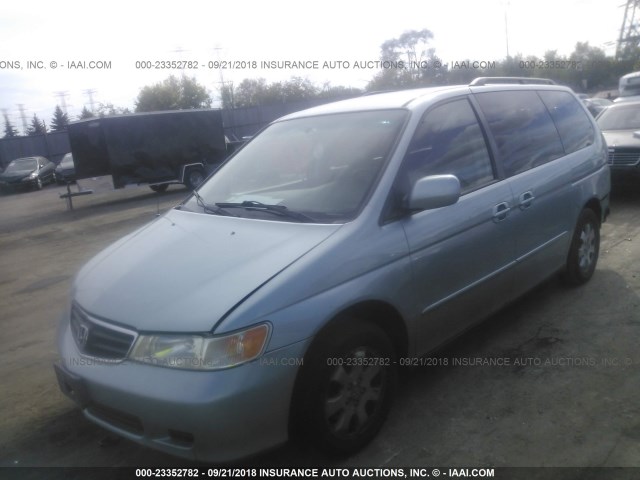 5FNRL18043B056666 - 2003 HONDA ODYSSEY EXL Light Blue photo 2