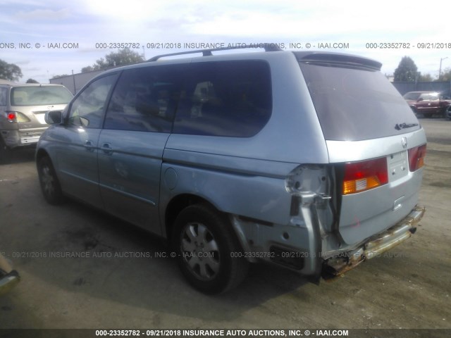 5FNRL18043B056666 - 2003 HONDA ODYSSEY EXL Light Blue photo 3