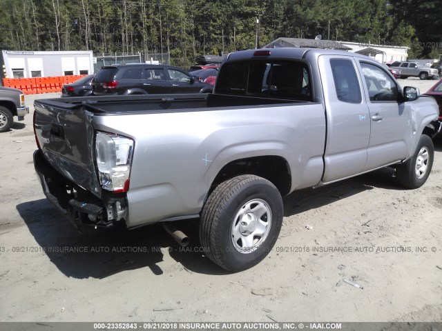 5TFRX5GNXGX062573 - 2016 TOYOTA TACOMA ACCESS CAB/SR/SR5 SILVER photo 4