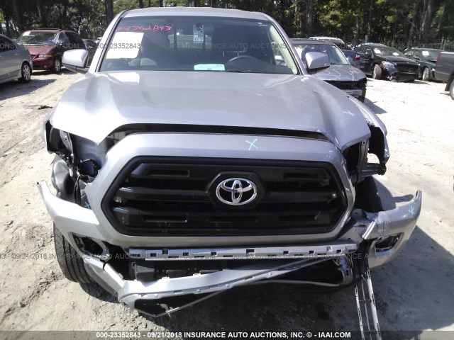 5TFRX5GNXGX062573 - 2016 TOYOTA TACOMA ACCESS CAB/SR/SR5 SILVER photo 6