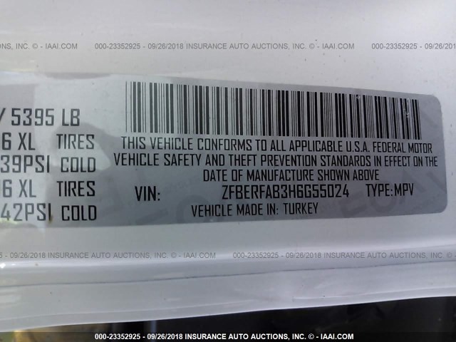 ZFBERFAB3H6G55024 - 2017 RAM PROMASTER CITY  白色 照片 9