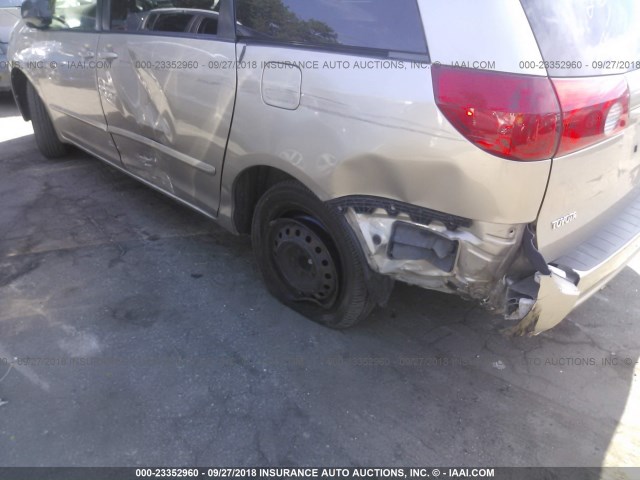 5TDZA23C36S498612 - 2006 TOYOTA SIENNA CE/LE BEIGE photo 6