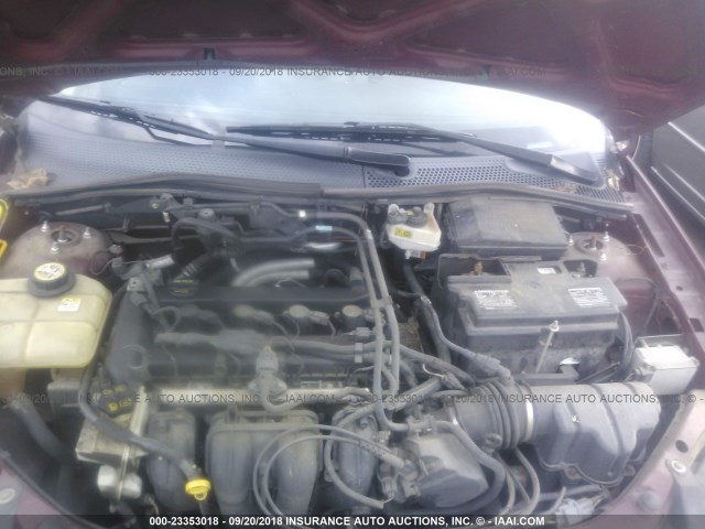 1FAHP34N57W179526 - 2007 FORD FOCUS ZX4/S/SE/SES Бордовый фото 10