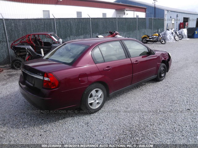 1G1ZT52825F249430 - 2005 CHEVROLET MALIBU LS Qırmızı foto 4