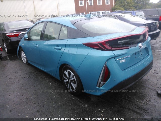 JTDKARFP1H3046719 - 2017 TOYOTA PRIUS PRIME  BLUE photo 3