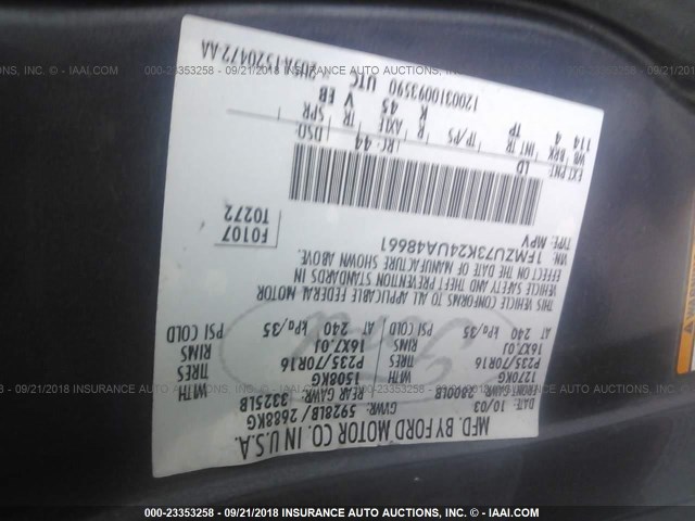 1FMZU73K24UA48661 - 2004 FORD EXPLORER XLT/XLT SPORT/NBX 蓝色 照片 9