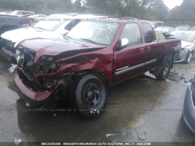 5TBRN34133S377834 - 2003 TOYOTA TUNDRA ACCESS CAB SR5 RED photo 2