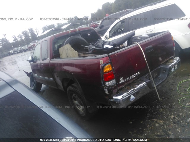 5TBRN34133S377834 - 2003 TOYOTA TUNDRA ACCESS CAB SR5 RED photo 3