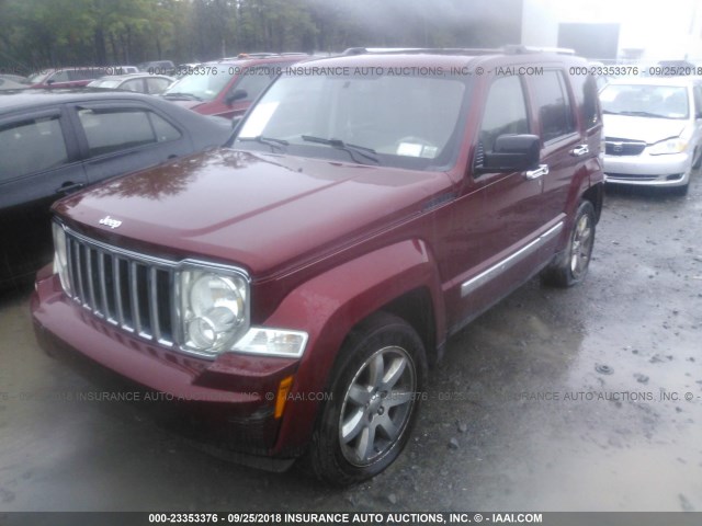 1J8GN58K28W173989 - 2008 JEEP LIBERTY LIMITED RED photo 2