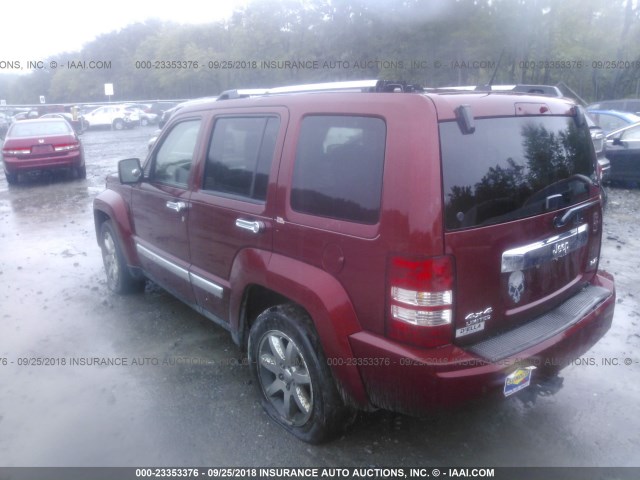 1J8GN58K28W173989 - 2008 JEEP LIBERTY LIMITED RED photo 3