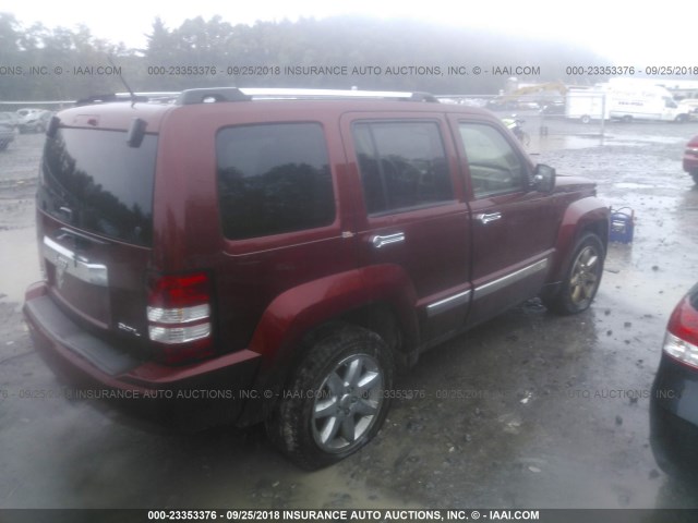 1J8GN58K28W173989 - 2008 JEEP LIBERTY LIMITED RED photo 4