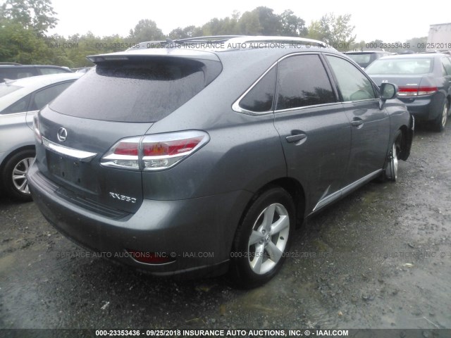 2T2BK1BA6DC207059 - 2013 LEXUS RX 350/BASE/F SPORT GRAY photo 4