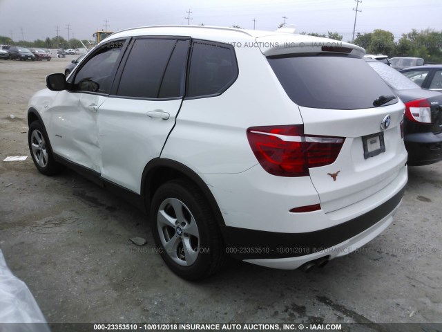 5UXWX5C57CL720049 - 2012 BMW X3 XDRIVE28I WHITE photo 3