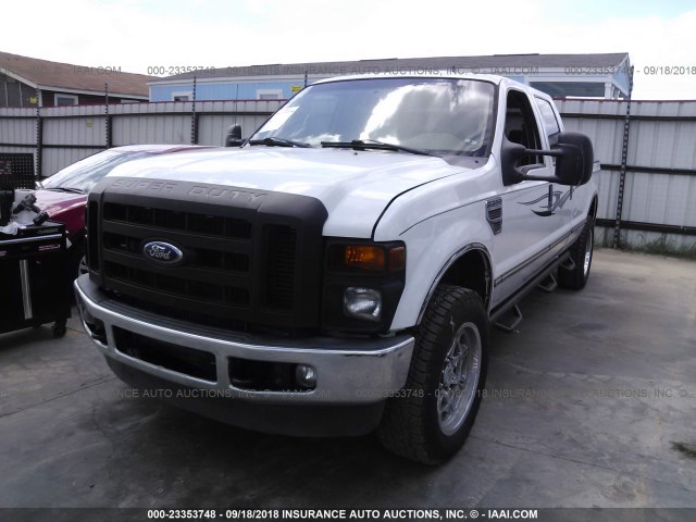 1FTWW31R28EE58404 - 2008 FORD F350 SRW SUPER DUTY WHITE photo 2