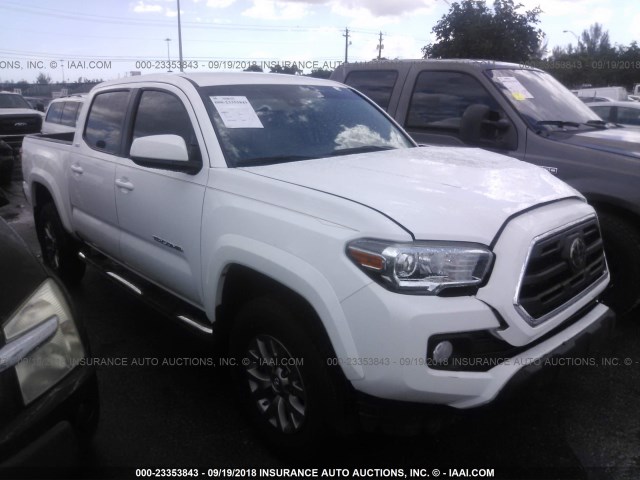 5TFAZ5CN8JX055027 - 2018 TOYOTA TACOMA DBL CAB/SR5/TRD SPORT/OR WHITE photo 1