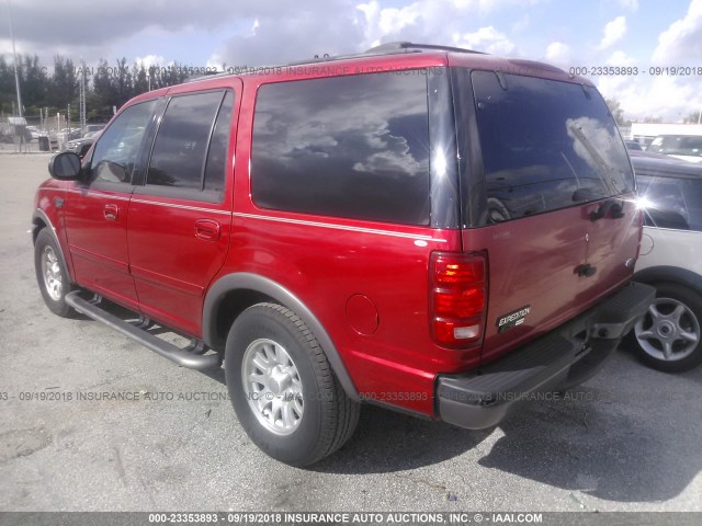 1FMRU1561YLB71814 - 2000 FORD EXPEDITION XLT RED photo 3