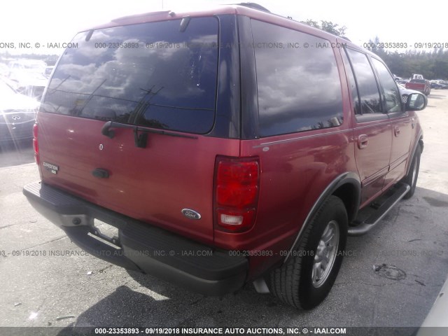 1FMRU1561YLB71814 - 2000 FORD EXPEDITION XLT RED photo 4