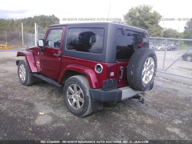 1C4GJWBG3CL116126 - 2012 JEEP WRANGLER SAHARA RED photo 3